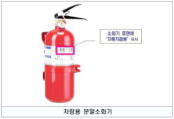 차량용 소화기 비치 의무화 시행
