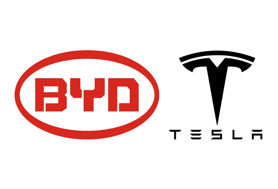 BYD, 테슬라 로고