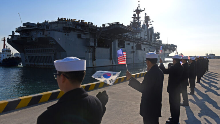 미 군함 한국 입항