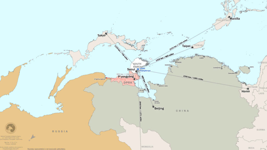 뒤집어 놓은 동아시아 지도