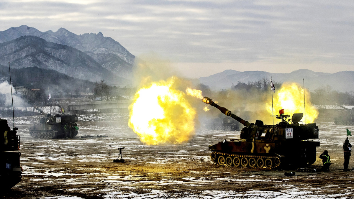육군 포탄 사격 훈련