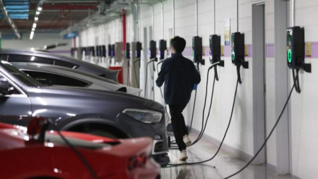 "중국이 박수 칠 판"...정부 발표에 업계 '발칵', 대체 뭐길래? 4 전기차 주차장