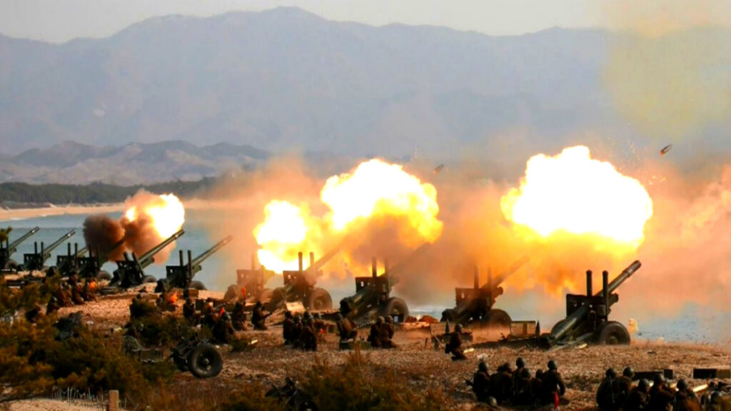 북한 포탄 사격 훈련