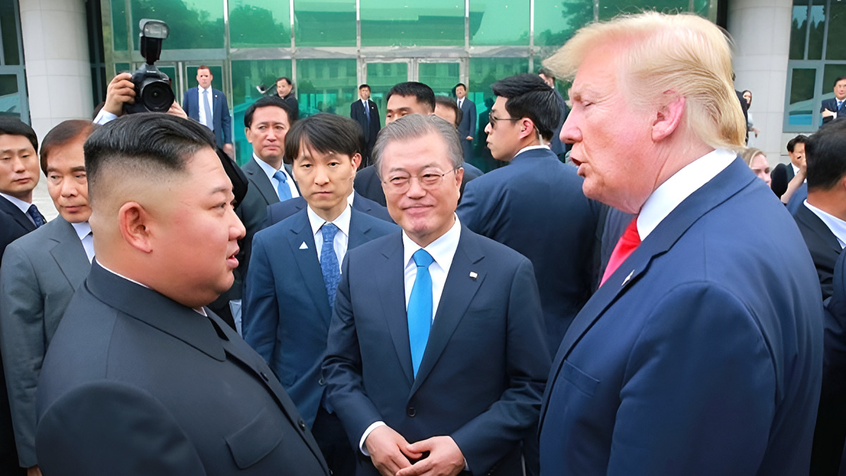 김정은, 문재인, 트럼프