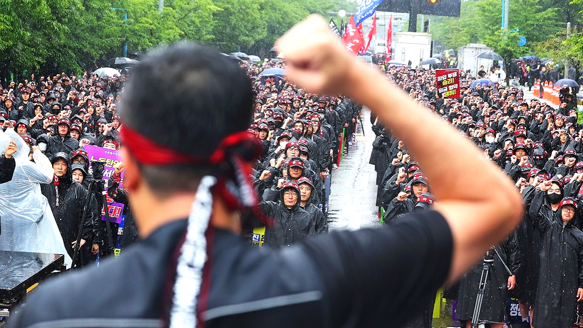 삼섬전자 노조 파업 여론