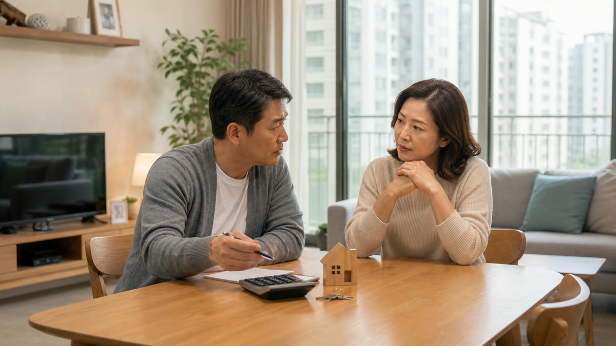 아파트 보유비 확인 장면