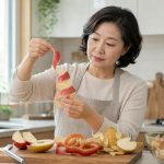 과일 껍질 확인 장면