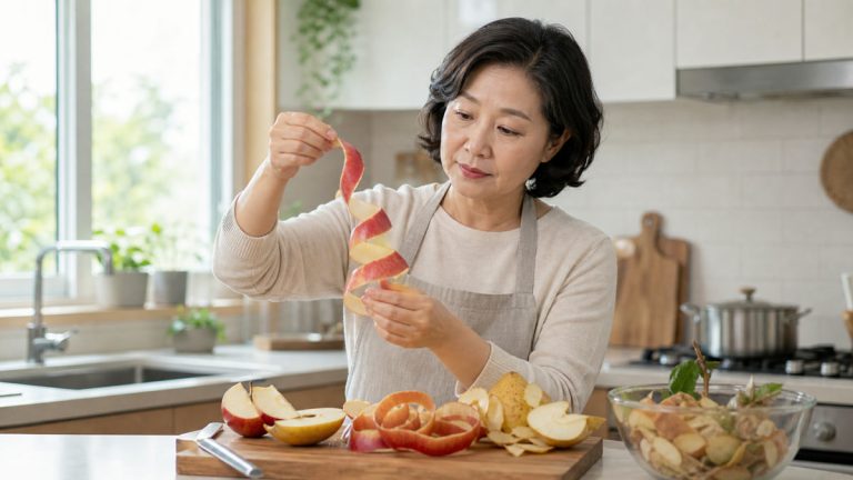 과일 껍질 확인 장면
