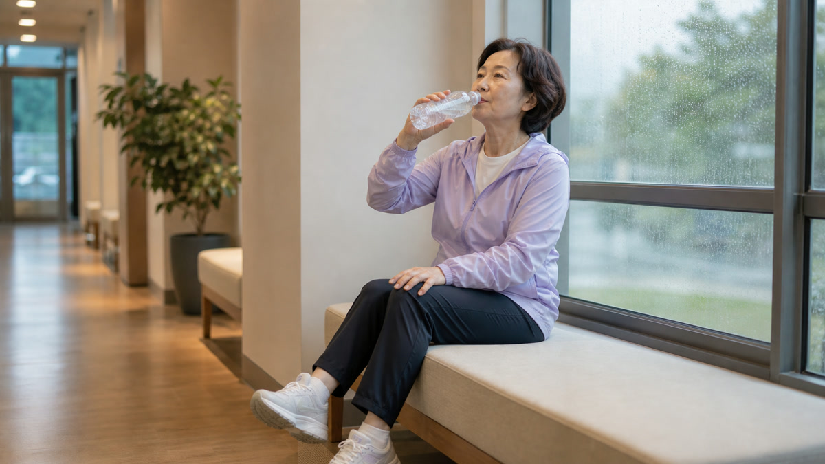 실내 걷기 장소 확인 장면