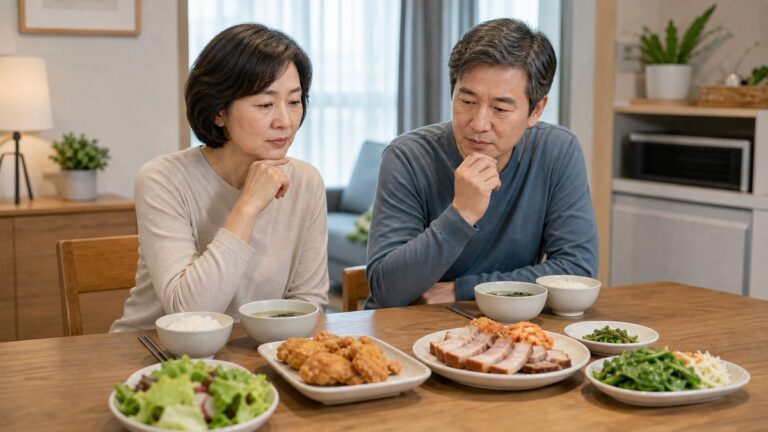 지질 관리 식탁 점검