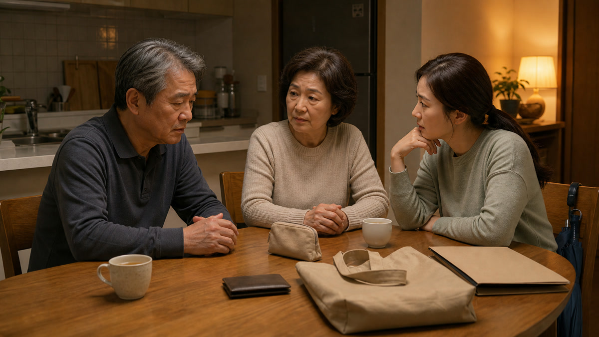지방세 고지서를 정리하며 상담을 준비하는 은퇴 가구의 모습