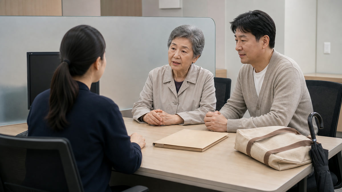 지방세 고지서를 정리하며 상담을 준비하는 은퇴 가구의 모습