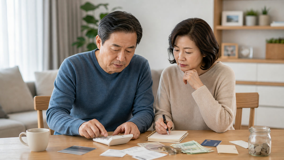 은퇴 생활비 확인 장면