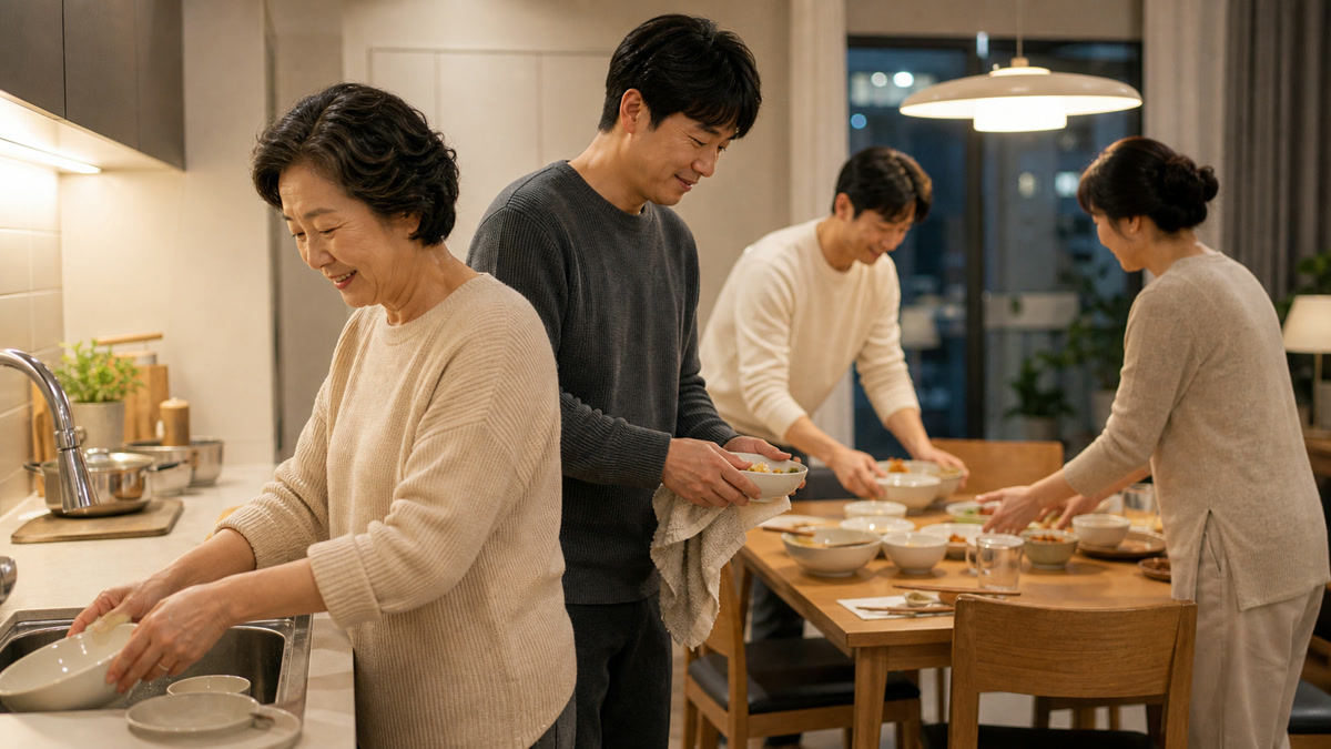 "차라리 가난한 게 낫다"...노후에 가족 안에서 '쓸모없어졌다'고 느끼는 순간 TOP3 4 가족 식사 역할 확인 장면