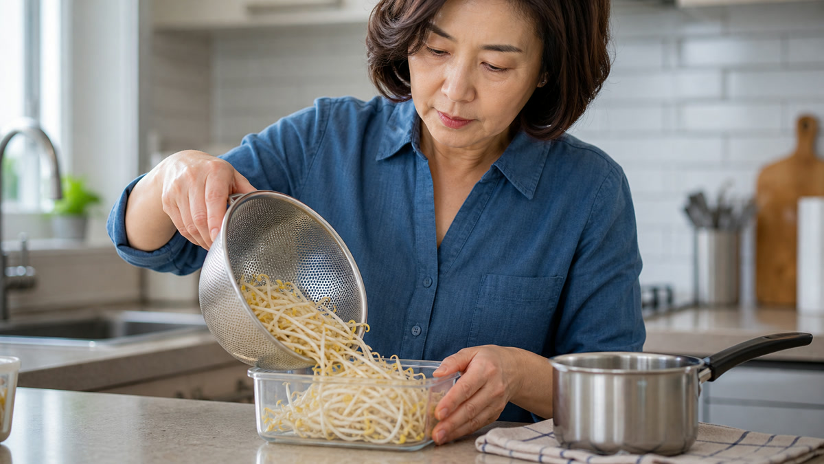 "끝부분이 투명해졌다면 당장 버리세요"…아깝다고 먹으면 안 되는 콩나물 상태 3 콩나물 보관 점검
