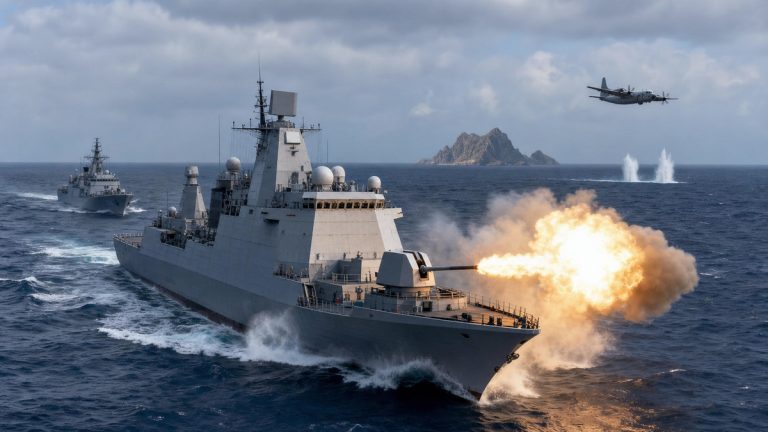 중국 구축함 일본 EEZ 실사격