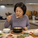 삼겹살과 대파를 먼저 볶아 순두부찌개 국물의 향을 만드는 집밥