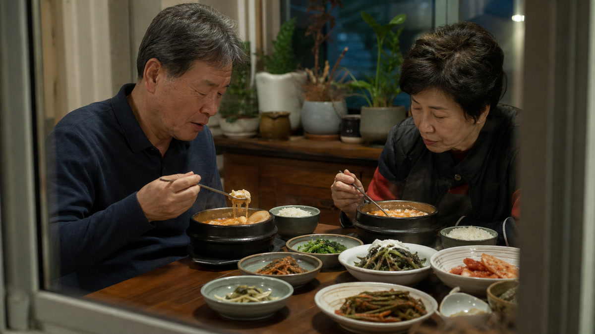 삼겹살과 대파를 먼저 볶아 순두부찌개 국물의 향을 만드는 집밥