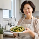 짧게 구워 차갑게 숙성한 애호박