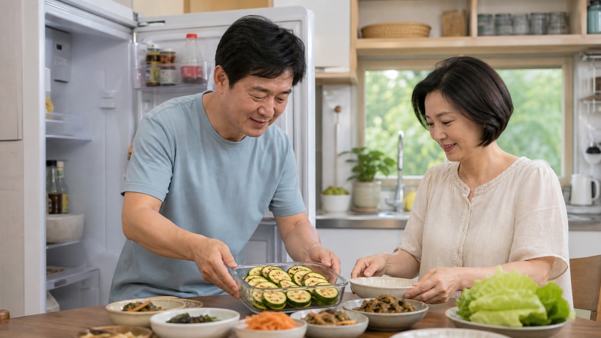 "팬 앞에서 오래 서 있지 마세요"…물 안 생기게 만드는 볶는 '1-2-2 법칙' 보니 4 짧게 구워 차갑게 숙성한 애호박